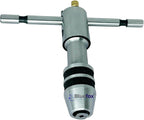 Reversible Ratchet T-Handle Tap Wrench-(1/4'' to 1/2''(6.0 to 12.0 mm)) | Adjustable Tool, Steel Thread Holder | Ratcheting T-shaped Tap Holder Wrench