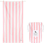 Dock & Bay Beach Towel - Quick Dry, Sand Free - Compact, Lightweight - 100% Recycled - Includes Bag - Cabana Light - Malibu Pink, Extra Large (200x90cm, 78x35)