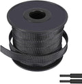 100ft-1/4inch PET Expandable Braided Sleeving Wire Loom Cable Sleeves Automotive Wire Sleeve Cable Management Wrap Wire Protector Tubing Desk Wire Organizer for Home, Office, Audio HDMI Cable, Black