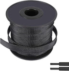 PET Expandable Braided Sleeving Wire Loom 1/8 Inch Cable Wrap Cable Sleeve Wire Protector Sleeve Tubing 100Feet, Black