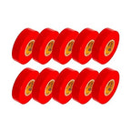 GTSE Red Electrical Tape, 10 Rolls – Waterproof, Industrial Grade Vinyl, 3/4 in x 66ft– Strong Self-Adhesive PVC Electric Tape for Wire Insulation, 7 Mil, 600V – UL/CSA Listed