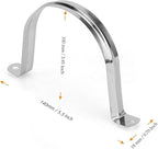 50Pcs M100 Stainless Steel Pipe Strap, 4 Inch Stainless Steel Clamp, Two Hole Strap, U Bracket Tube Clip for Water Pipes, Cables
