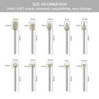 60 Grit Diamond Grinding Bits Compatible with Dremel Rotary Tool, 20 Pcs Stone Carving Diamond Drill Bits with 1/8 Inch Shank for Stone Carving, DIY Grinding, Polishing, Engraving
