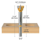 FivePears Forstner Drill Bit 5/16 inch Shank, 3/4 inch Cutting Diameter, Carbide Tipped Wood Hole Saw Auger Opener, Hole Opener Hinge Hole Cutter for Woodworking, Plastic, Plywood Products