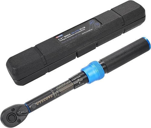1/4 Inch Drive Click Torque Wrench 10-50 IN-LB,Dual-Direction Click Professional Torque Wrench 10-50IN.LB/1.1-5.7N.M, Dual Range Scales Graduated in FT.LB and N.M, Blue