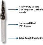Benchmark Abrasives Ball Shape Premium Tungsten Carbide Burr with 1/4 Inch Shank Aluminum Cut Rotary Tool, Engraving Tool for Non-Metals Shaping Carving(SL-3NF)