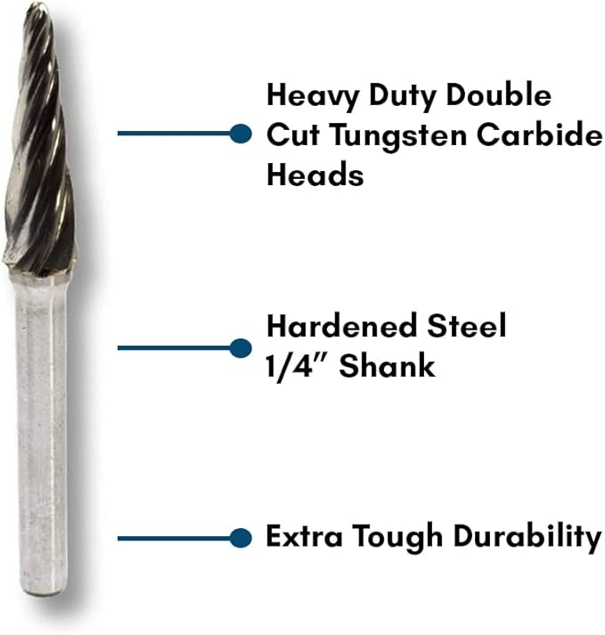 Benchmark Abrasives Ball Shape Premium Tungsten Carbide Burr with 1/4 Inch Shank Aluminum Cut Rotary Tool, Engraving Tool for Non-Metals Shaping Carving(SL-3NF)