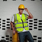 BeautyWill Custom Safety Vest Customized Logo Class 2 High Visibility Reflective Vest with Pockets Construction workwear