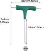 Antrader T-Handle Hex Key Wrench, 3-Way Allen Key Wrench Set Metric with Plastic Handle for Home Repair (3mm/3mm/2.5mm)