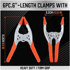 HORUSDY 12-Piece 6" inch Spring Clamp, Heavy Duty Spring Metal Spring Clamps, 2.5"-inch Jaw opening (12-Piece)