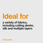 Fiskars All-Purpose Left-Handed Scissors - Ergonomically Contoured - 8" Stainless Steel - Paper and Fabric Scissors for Office, Arts, and Crafts - Red