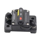 60 Amp Marine Circuit Breaker, IP67 Waterproof Manual Reset Switch, 12V-48V DC Circuit Breaker, 3/8" Studs, for Boat Trolling Motor/Marine ATV/Battery/Solar System, Suface Mount (60A)