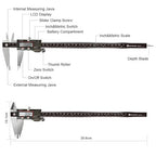 Digital Caliper, 12 Inch/300mm Vernier Caliper Measuring Tool with Stainless Steel, IP54 Splash Proof, Electronic Micrometer LCD Screen Auto-Off, Inch/Millimeter Conversion for 3D Printing
