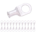 SELTERM 25pcs 4 AWG 1/2" Stud Marine Grade Tinned Copper Battery Cable Lugs, 4 Guage Ring Terminals, UL Wire Lugs Electrical Battery Cable Ends, Tinned Copper Lugs Battery Terminal Connectors