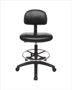 Chair Master - Tall Bench Height Task Chair for Labs, Exam Rooms, Doctor and Dentist Offices. Easy to Clean! 23"-33" Seat Ht. (Tall Bench Height, Black)