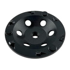 EDiamondTools 5" PCD Grinding Wheel, 6 PCD Segments w/Sacrificial Bars, 5/8"-11 Threaded Arbor, Diamond Material, Compatible with Angle Grinders