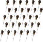 30PCS Wooden Handle Gourd Shape Scratch Awl Tool Pin Punching for Leather Pouch Hole DIY Handmade