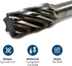 Benchmark Abrasives Ball Shape Premium Tungsten Carbide Burr with 1/4 Inch Shank Aluminum Cut Rotary Tool, Engraving Tool for Non-Metals Shaping Carving (SA-3NF)