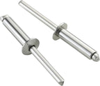 60pcs 1/4" x1" Aluminum Blind Rivets, 6.3 x 25mm Pop Rivets,Rivets for Metal,Silver