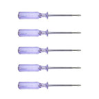 Fielect 5pcs Voltage Tester Voltage Detector Pen Circuit Tester Tool Flat-Blade Slotted Screwdriver Test Pen JRDB-936 AC/DC 100-500V Purple Clear