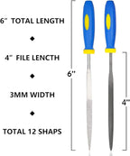 KALIM 2 Sets Carbon Steel File and Diamond File(Total 12pcs), Suitable for Metal, Wood, Jewelry, Model, DIY and Nearly All Uses, Packed in A Carry Bag.