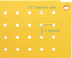 Metal Pegboard 12-Inch Tall x 16-Inch Wide Heavy Duty Wall Organizer for Home Garage Tool Storage 4pcs Yellow
