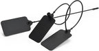 50 Black Blank Plastic Tags for Labeling Waterproof Hanging Labels Writable Tags Seal Plastic Marking Label for Clothes Bags Keys Inventory with One Marker Pen