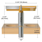 FivePears Forstner Drill Bit 1/2 inch Shank, 3-1/8 inch Cutting Diameter, Carbide Tipped Wood Hole Saw Auger Opener, Hole Opener Hinge Hole Cutter for Woodworking, Plastic, Plywood Products