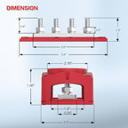 300A Bus Bar 12v Power Distribution Block 4 x 5/16"(M8) Terminal Block Heavy Duty Waterproof Buss Bar Junction Block Marine Battery Bus bar for Automotive Boat Solar System(Red)