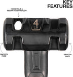 Klein Tools H80694 Sledgehammer, 4-Pound Engineering Hammer with Fiberglass Handle, Shock-Resistant Design for Striking and Demolition, Includes Lanyard Hole