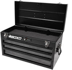 Boxo USA Hand Carry Tool Box 3-Drawer Heavy Duty Steel Toolbox with Lock System (Black)