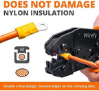 Wirefy Crimping Tool For Insulated Electrical Connectors - Ratcheting Wire Crimper Tool - Crimping Pliers - Ratchet Terminal Crimper - Wire Crimping Tool | Crimper Tool Electrical and Crimp Tool