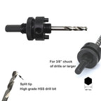 Bi-Metal Hole Saw Arbor Mandrel 3/8" Hex Shank with High Grade Pilot Drill bit