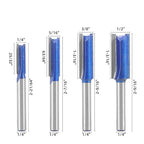 Professional Double Flute Straight Router Bits, 1/4 Shank Flush Trim Router Bit Set, Cutting Diameter Respectively 1/2”,1/4”, 3/8”,5/16” (Size 1)