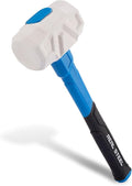Real Steel Rubber Mallet Hammer 24 OZ White Rubber Hammer with Solid Head, Double-faced Mallets for Flooring, Woodworking, Camping, Automotive 0320