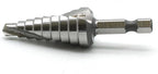 TEMO M35 Cobalt Spiral Flute Type Step Drill, 9 Size 1/4 Inch To 3/4 Inch, 1/4 Inch Hex Shank