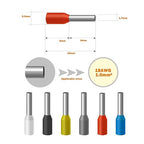 Fidioto 18AWG Wire Ferrules Kits, 250pcs White AWG18 Assortment Wire Ferrule Copper Crimp Connector Insulated Cord Pin End Terminal