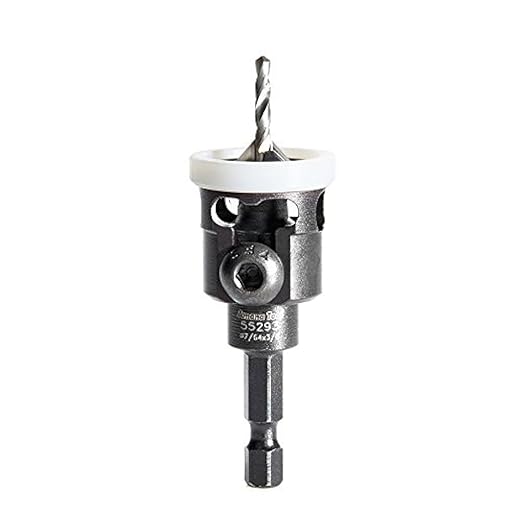 Amana Tool - (55293) Carbide Tipped 82° Countersink with Adjustable Low Friction Depth Stop, 3/8 Dia x 7/64 Drill Dia x 1/4 In