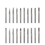 20pcs Solid Carbide Burr Set 0.118‘’（3mm）shank Tungsten Carbide Rotary Files Burrs with 3mm Cutting Head diameter Fits Most Rotary Drill Die Grinder for Woodworking,Engraving,Drilling,Carving