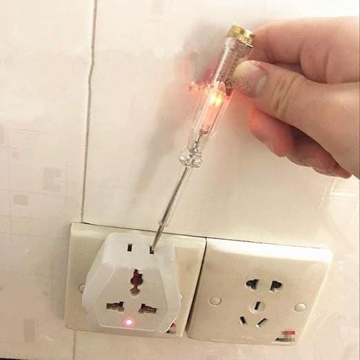 Fielect 3pcs Voltage Tester Voltage Detector Pen Circuit Tester Tool Steel Batch Slotted Test Pencil JRDB-168 AC/DC 100-500V Clear