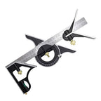 DUEBEL Combination Square - 12' Stainless Steel Multi-Function Carpentry Square with Right 90 Degree Angle Ruler