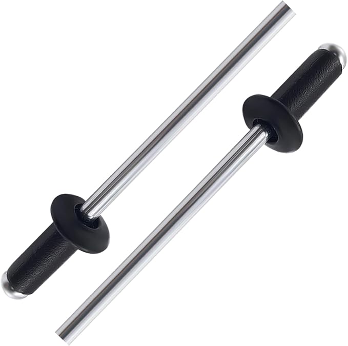 220pcs Black 1/8" x 5/16" Aluminum Blind Rivets, 3.2 x 8mm Pop Rivets,Aluminum Grip and Steel Mandrel