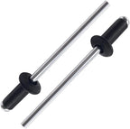 220pcs Black 1/8" x 5/16" Aluminum Blind Rivets, 3.2 x 8mm Pop Rivets,Aluminum Grip and Steel Mandrel