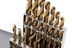 Shars 1/16-1/2" by 32nds 15 Pcs M35 Cobalt Heavy Duty Black & Gold Finish Jobber Drill Set 135° Point Angle 404-2205 P(