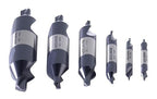 Accusize Industrial Tools (#1-#5), SAE 3.15mm-12.5mm, 6 Pc ANSI M35 (H.S.S. +5% Cobalt) TiAlN Coated Center Drill Bit Set, Metric Sizes, 3500-6002