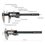 Digital Caliper Measuring Tool, IP54 Waterproof Stainless Steel Electronic Vernier Caliper 6 Inch/150mm Digital Micrometer with Large LCD Screen