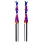 2PCS Upcut Spiral Router Bit 1/4 Inch Shank 3/16 Inch Cutting Diameter 1 inch Cutting Length with Extra Long Life Coating CNC Router Bits End Mill for Wood Cutting, Slot Mortise, Engraving