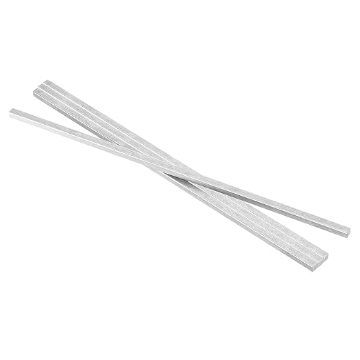 uxcell 4 Pcs Square Steel Key Stock, 1/4" x 1/4" x 12" Cold-Drawn 45# Steel Bars Precision Key Stock for Gearbox Coupling, Silver Tone
