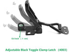 2 Pack Adjustable Black Toggle Clamp Latch(4003) Heavy Duty 1320lbs Capacity Toggle Latch & Quick Release Metal Pull Latches, Easy to Install for Lid Box Case Door Smoker(come with 10pcs 1.2" Screws)