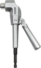 AUCO Durable Right Angle Drill Attachment, Adjustable Drill Adapter, Impact Fit, Max Torque 500 in-lbs (56.5 Nm), All Metal Body & Steel Gear, For Use with Cordless Drill and Impact Driver